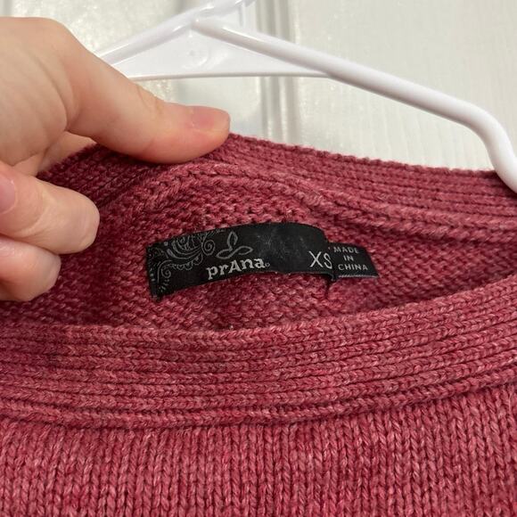 Prana Red Striped Boatneck Oversized Wool Blend Phono Sweater Size XS - Picture 4 of 6